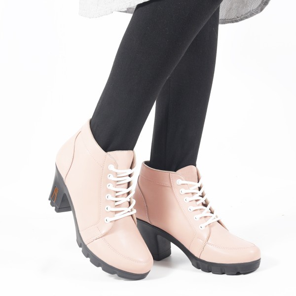 Sepatu Boot Fashion Wanita V 3361 Brand Varka Sepatu Heels Wanita Trendi Berkualitas Warna Pink