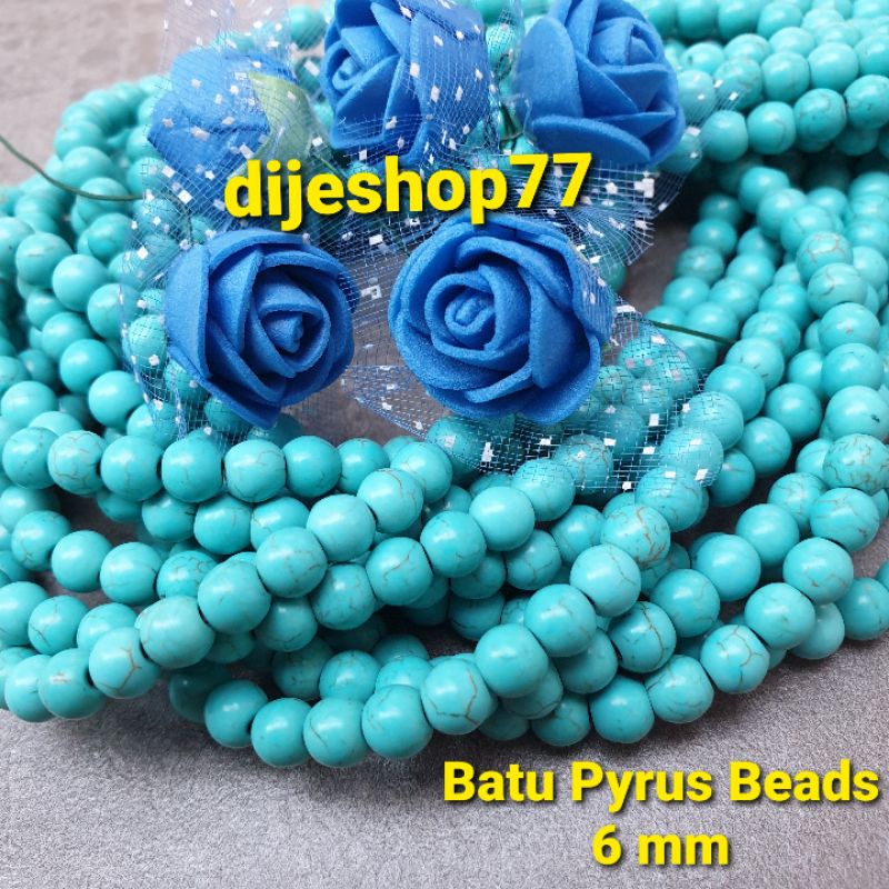 Manik Batu Pirus Pyrus Beads ( Premium Quality ) / Batu Alami