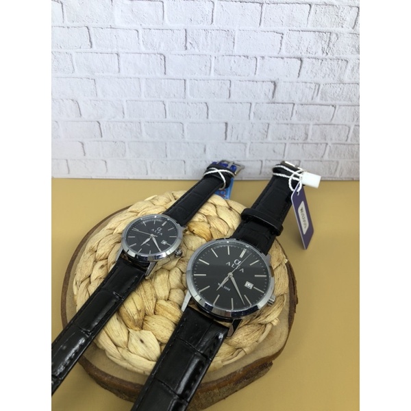 JAM TANGAN PRIA WANITA COUPLE ALFA 55035L silver hitam dalm hitam ORIGINAL 1000%