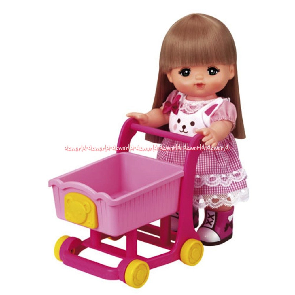 Mell Chan Trolley Shopping Boneka Mellchan Dengan Dorongan Kereta Aksesoris Boneka Melcan