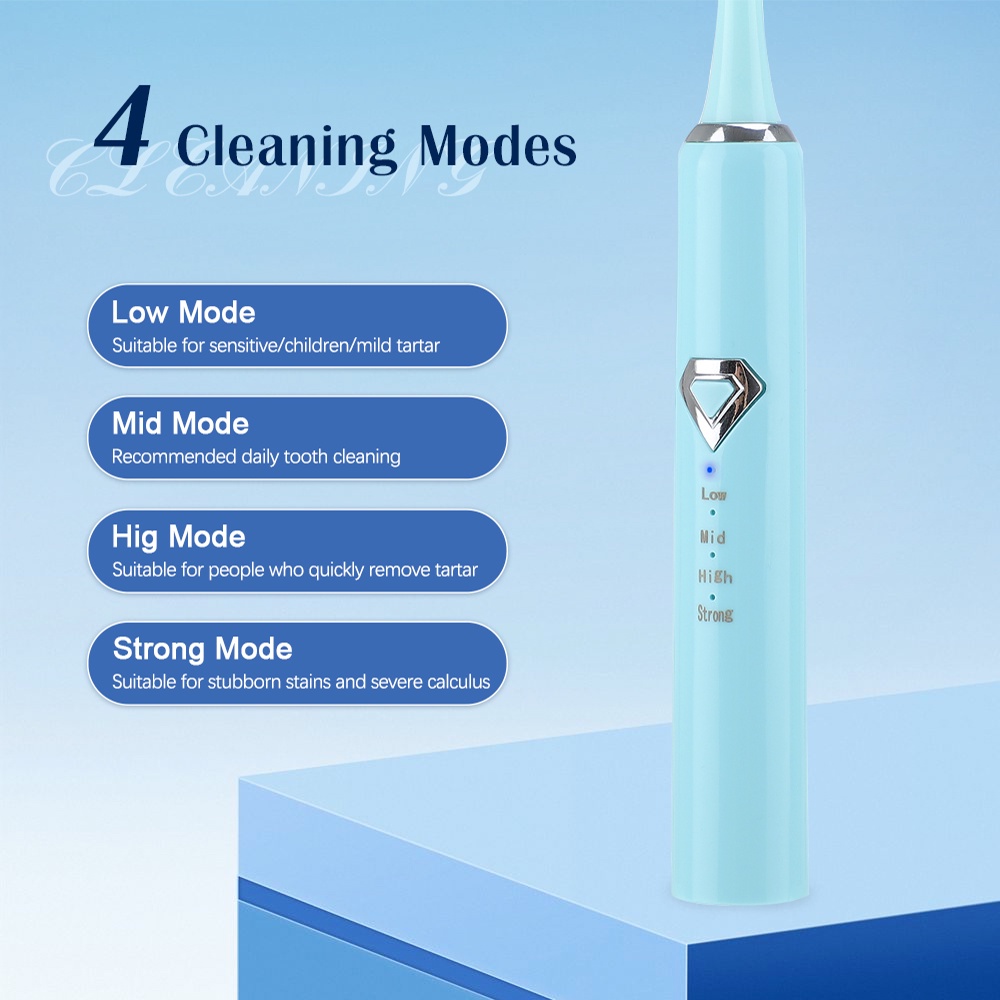 2 in 1 Electric Ultrasonic Sonic Dental Scaler USB Toothbrush Tooth Cleaner IPX7 Waterproof Whiten Teeth Tartar Remover Tool FREE 5 Aksesoris