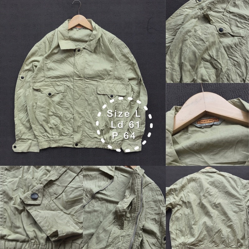 Jaket Thrift Vintage WHICHONE Sudah Cuci Langsung pakai 90s thriftshop bandung thrifting parasut tebal katun thrift shop outer luaran ootd hoodie sweater Harrington-WOS1037