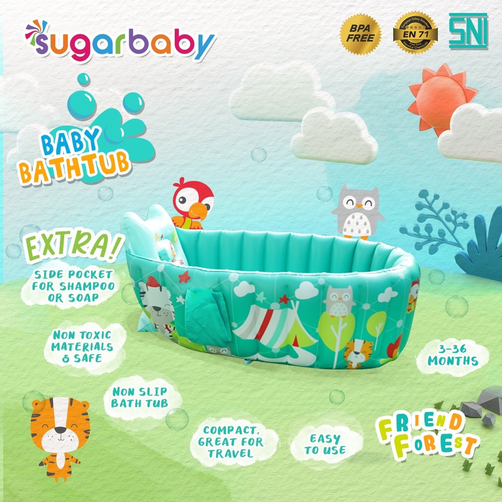 Sugarbaby 2in1 Inflatable Baby Bath Tub 2in1 Baby Bather &amp; Baby Spa Pool kolam bak mandi bathtub bath tub Baby Bather Sugar Baby