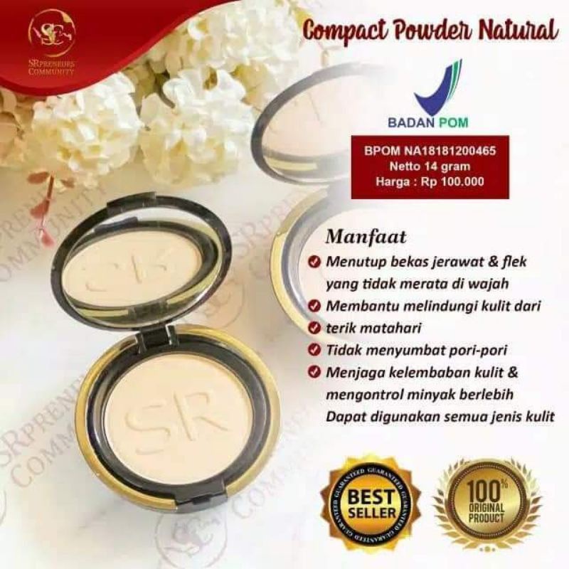 Compact Powder SR12 Exclusive Natural Sheer Pink Bedak Padat SR 12 With SPF