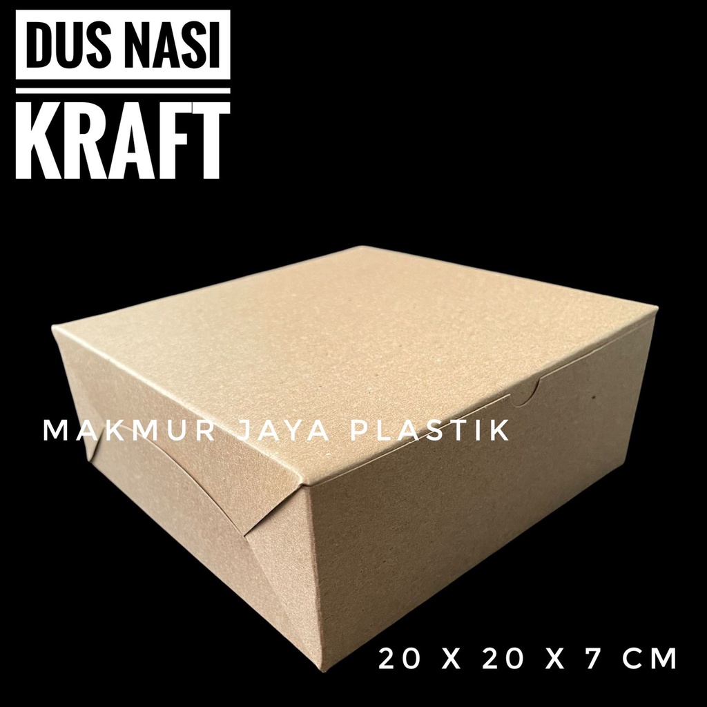 BOX NASI KOTAK DUS 20X20 WARNA COKLAT KRAFT