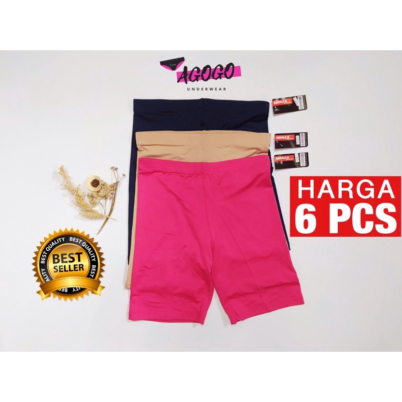 CELANA SOT 6 PCS - SHORT DALAMAN WANITA DEWASA CELANA PENDEK CEWEK LEGGING PENDEK WANITA FREESIZE DA