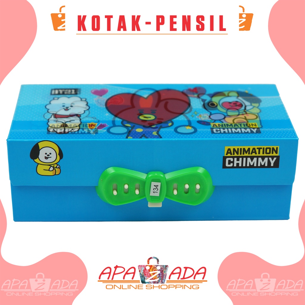 Apazada - Kotak Pensil Kode 3 Tingkat Metalik 3 Dimensi / Pencil Case Password / Kotak Pin / Tempat Pensil Box Kode Karakter Murah Berkualitas Bisa Cod-2