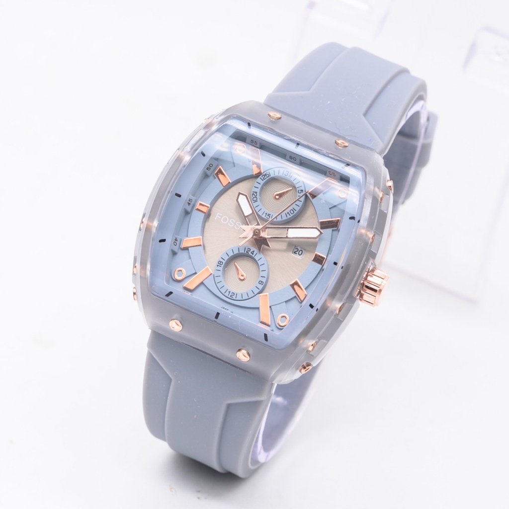 BEST SELLER JAM TANGAN PRIA WANITA FS R50 TALI RUBBER CHRONO HIASAN TANGGAL AKTIF DM 3.6CM FREE BOX &amp; BATERAI || JAM TANGAN FASHION WANITA JAM TANGAN CEWEK MURAH