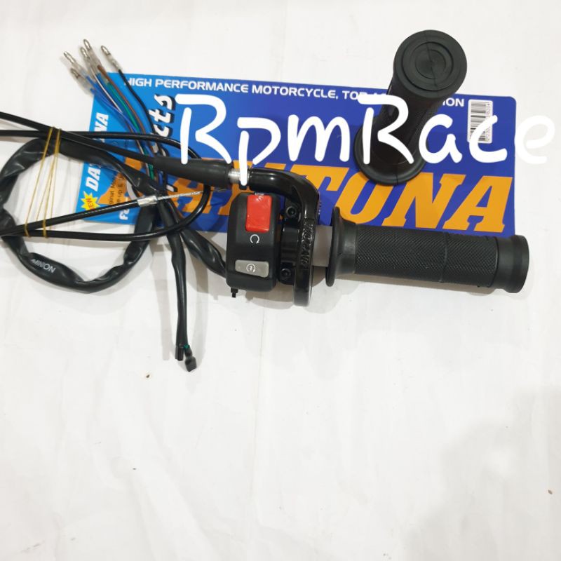 Paket gas spontan Daytona plus saklar on off plus stater model Ktc universal free handgrip