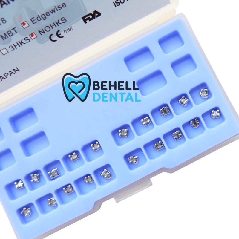 ORIGINAL BRACKET BEHEL METALIC METAL BRIGHT FANCY MINI KEMASAN BOX // NO HOOK atau HOOK ON 3 // Bracket Kawat Gigi Ortho Untuk Perawatan / Perbaikan / Braces Orthodontic Ortho / Behelldental