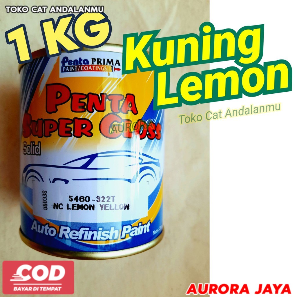 Penta Super Gloss 1 Kg NC Lemon Yellow Kuning Lemon Cerah Mengkilap Solid Cat Mobil Motor Sepeda -  