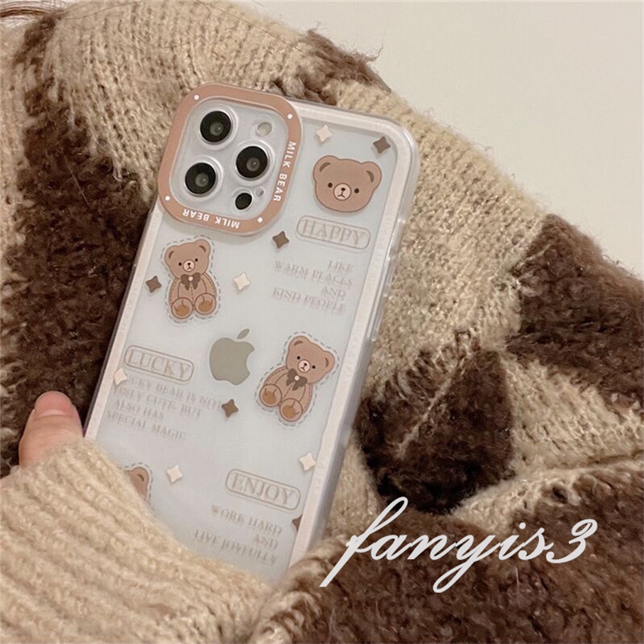 Samsung S22 S21 S20 Plus Ultra S21 FE S20 FE Note 20 Ultra Note 10 Lite Soft Case TPU Transparan Motif Boneka Beruang Cover