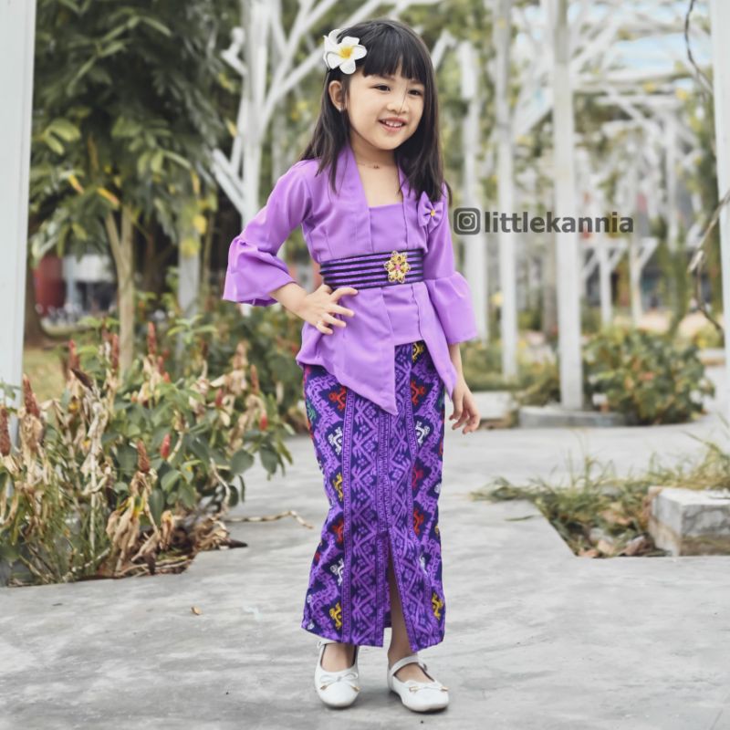 SET KEBAYA ANAK UNGU LILAC