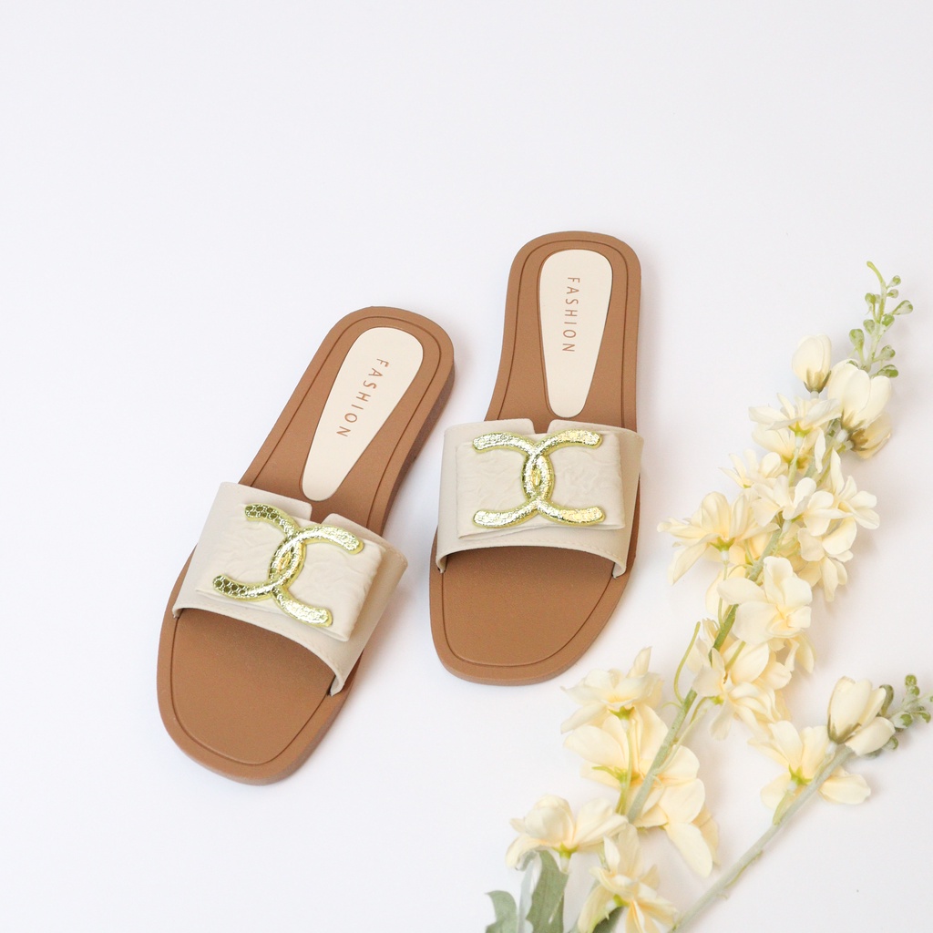 Kana Sandal Selop Wanita Slip On Teplek - Demorin Shoes Sendal Jelly