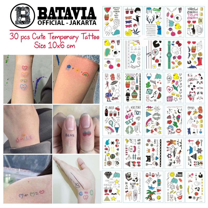 C.O.D ( isi 30 lembar ) Tato Premium Cute Ukuran 10x6 cm Temporary Tattoo/tato temporer