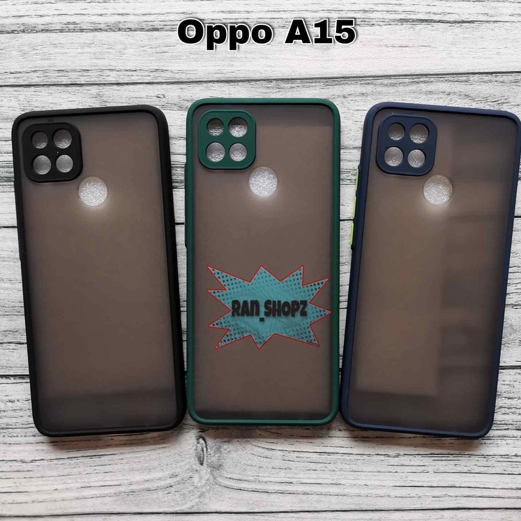 Case Hybird Aero Matte Oppo A15 Protector Camera Hard Soft Case