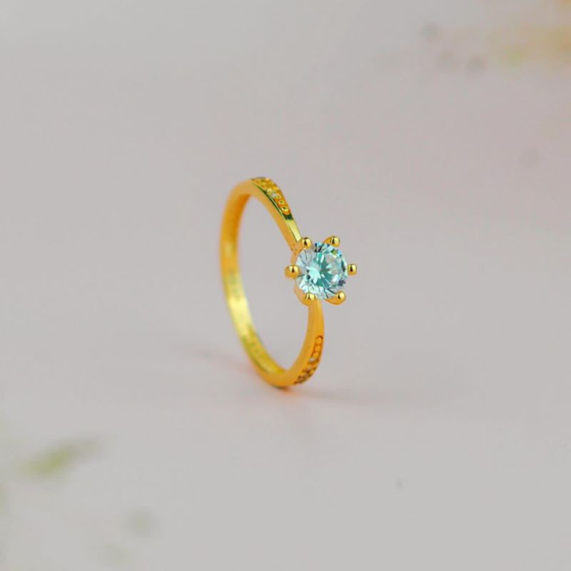 Cincin Emas Solitaire Variasi 4 Mata Samping - Toko Emas Gadjah