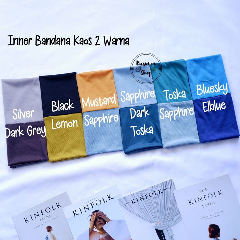 Inner bandana bahan kaos 2 warna /daleman hijab 2 warna