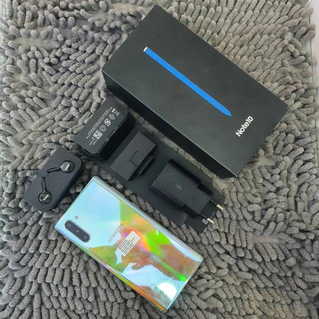 Samsung Note 10 aura glow internal 256gb fullset original-1
