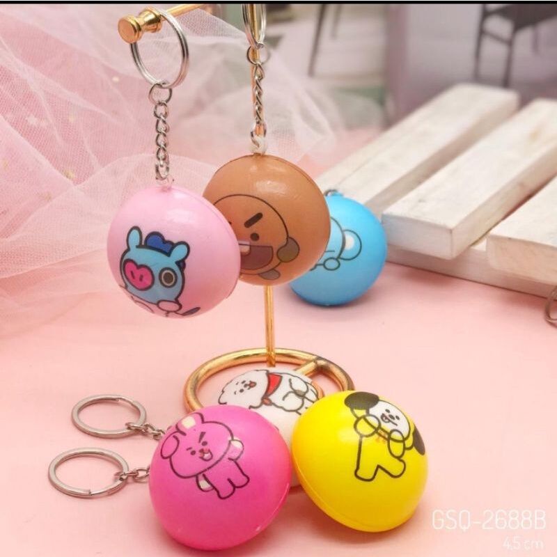 3R Gantungan kunci Squishy BTS karakter mainan squishy bapau BT21