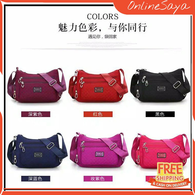 ZZ-044 - TAS SELEMPANG WANITA IMPORT - TAS NILON - TAS BATAM - TAS OS21