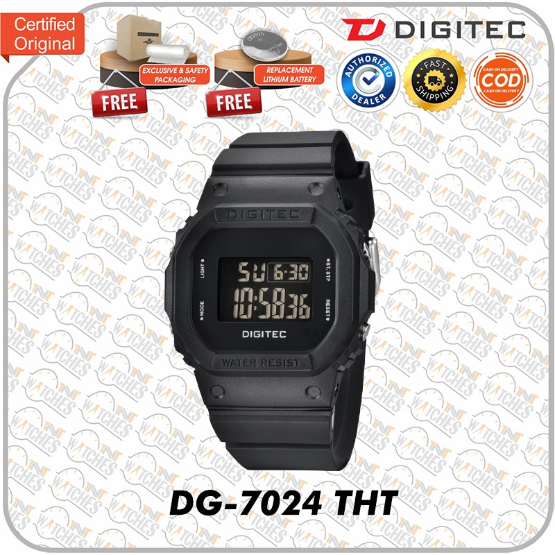 Jam Tangan DIGITEC DG-7024 / DG 7024 / DG7024 4088  Watch ORIGINAL-Full Black - THT