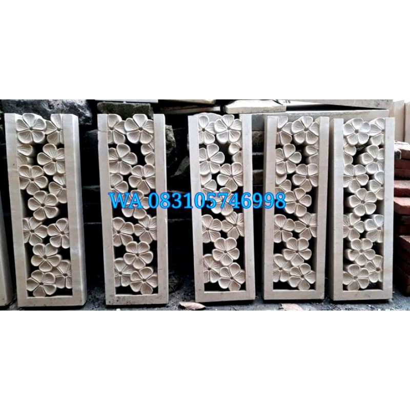 loster batu paras ukir  relief