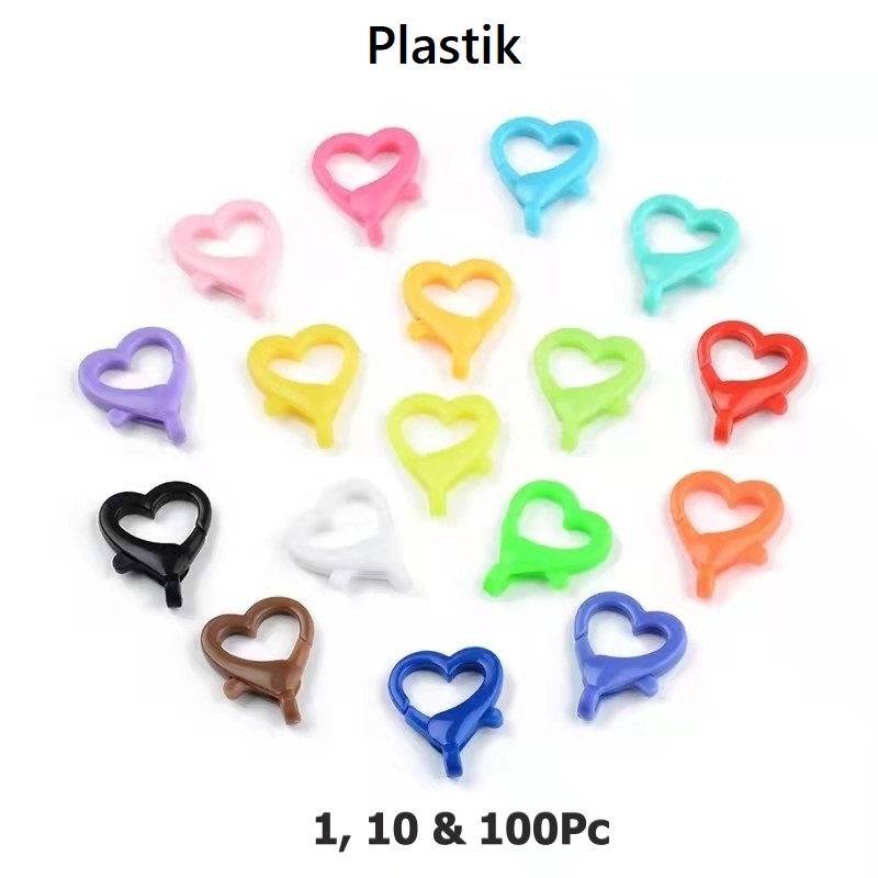 Kokot Udang Kait Plastik Bentuk Love Warna-Warni