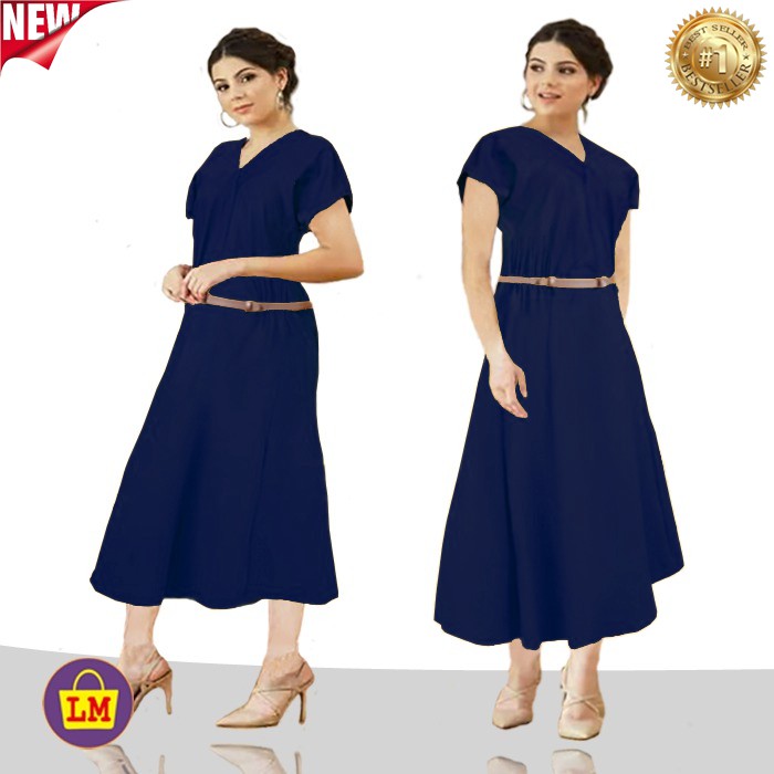 TERMURAH TERLARIS Dress Wanita Dress Rumbai Tulip A JUMBO Tali Pinggang NEW DRESS TERBARU LMS 14439