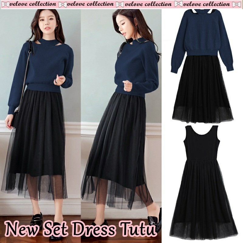 023 01 NEW SET DRESS TUTU # Pakaian Wanita Dewasa  Gaya Kekinian Baru Murah Grosir Tanah Abang