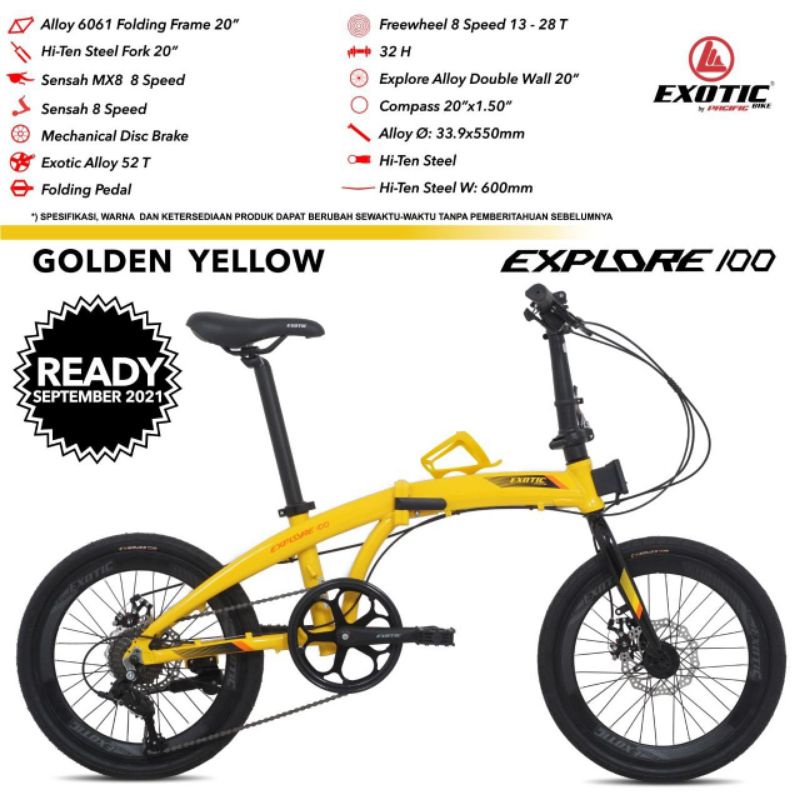 sepeda lipat exotic explore 100 20 inch