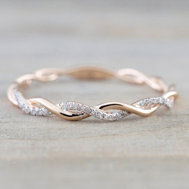 Cincin Sterling Silver 925 Lapis Emas 18k Untuk Wanita