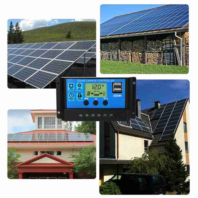 Solar Charge Controller LCD LED Display Solar PWM 12V/24V 30A  USB Panel Surya Charge