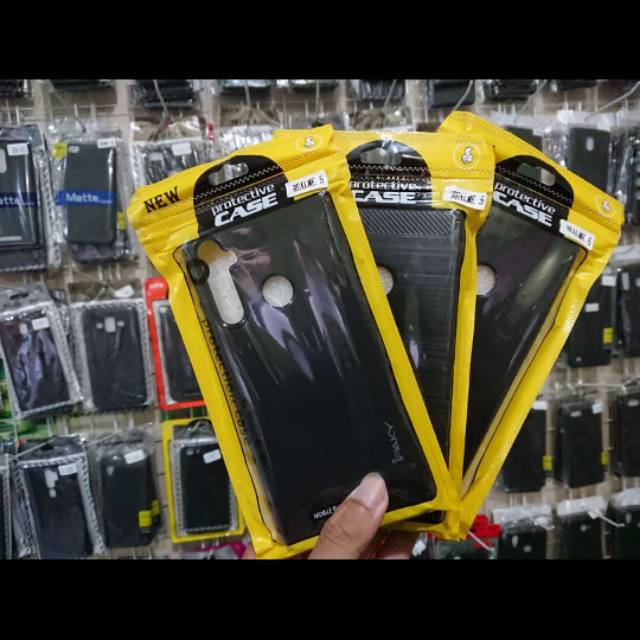 CASE REALME 5i IPAKY CARBON FIBER REALME 5i REALME 5 BLACK SOFT CASE REALME 5 BIASA