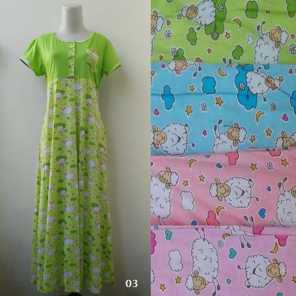 BAJU TIDUR ANAK DEWASA COWOK CEWEK KKIK / Daster KLOK CP AMRO PANJANG Lengan Pendek