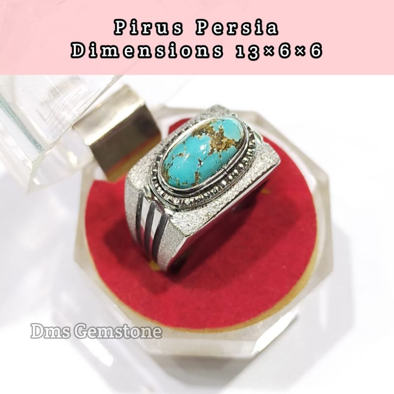Cincin Permata Pirus Persia Asli Natural/ Batu Permata/ Batu Akik