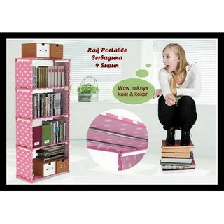  RAK  BUKU  PORTABLE  SERBA GUNA BOOK SHELVES 5 SUSUN 