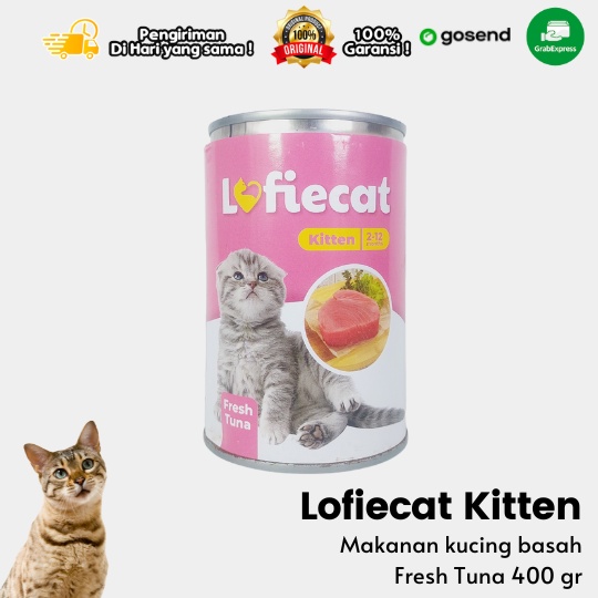 Makanan Kucing Lofiecat Wet Food Can 400gr Kitten Tuna