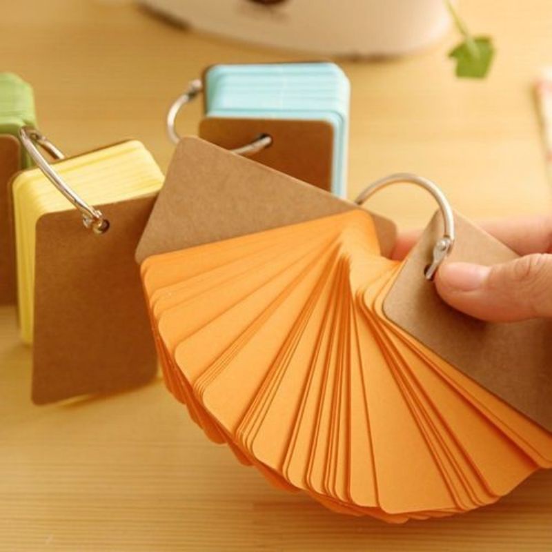 

flash card dengan ring warna orange