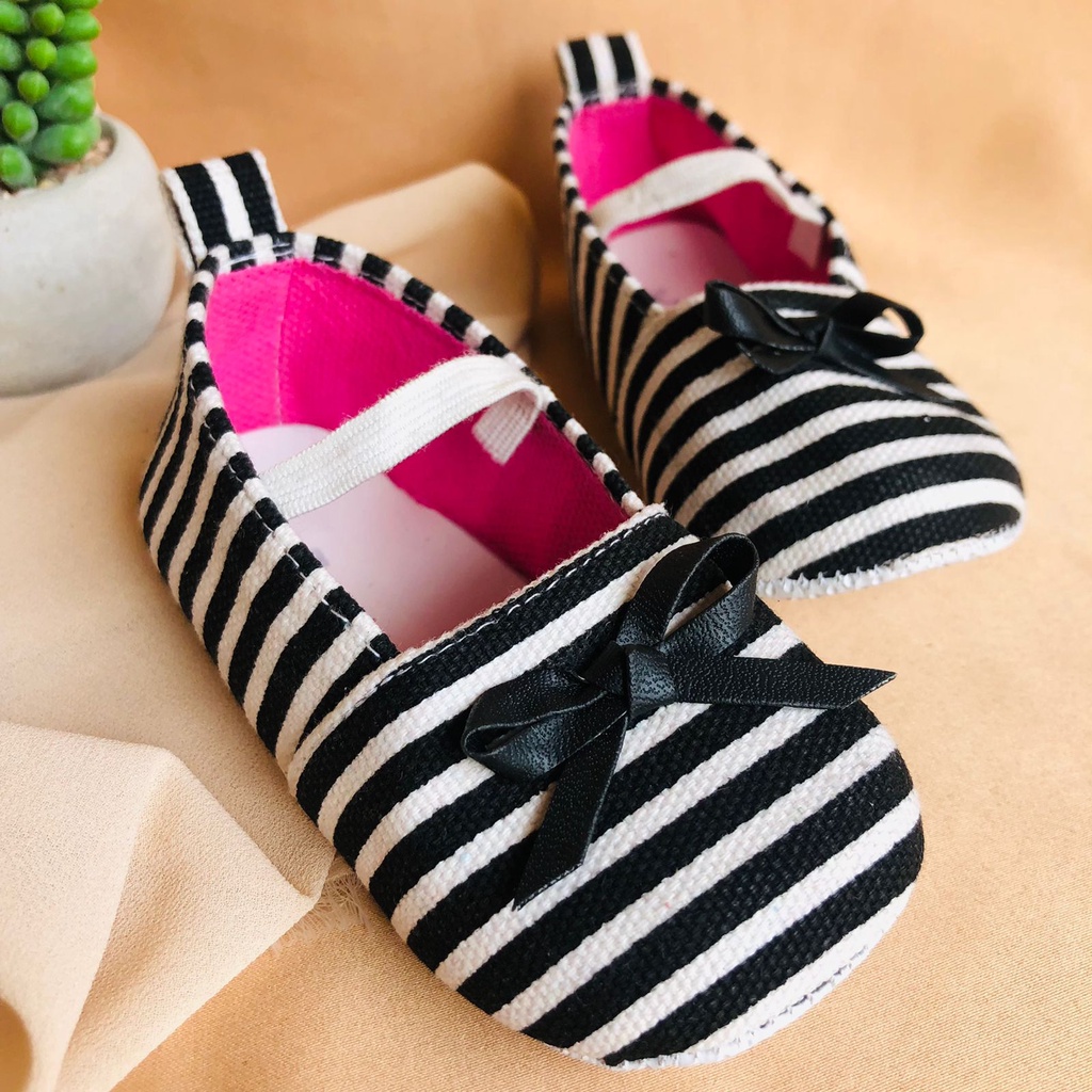 Sepatu PRE PITA Prewalker Bayi Perempuan Umur 0 Bulan - 12 Bulan Model Slip on Aksen Pita Baby Girl Lucu Murah PRE BLASTER