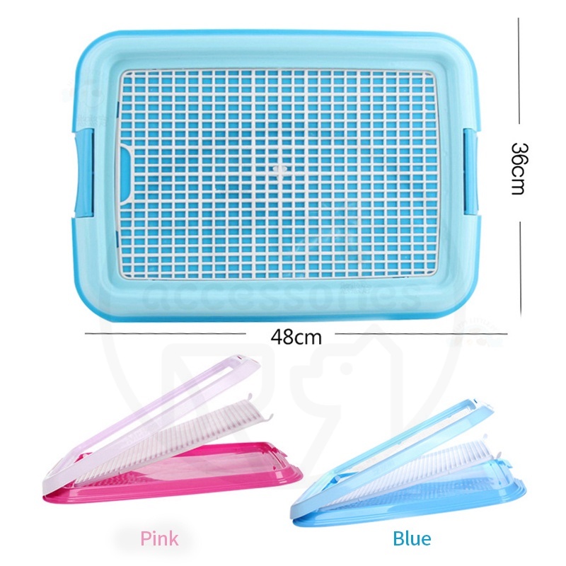 Pet Toilet Training Tray Pee Pad tipe datar anti licin gampang cuci dengan bentuk jaring untuk anjing besar dan kecil