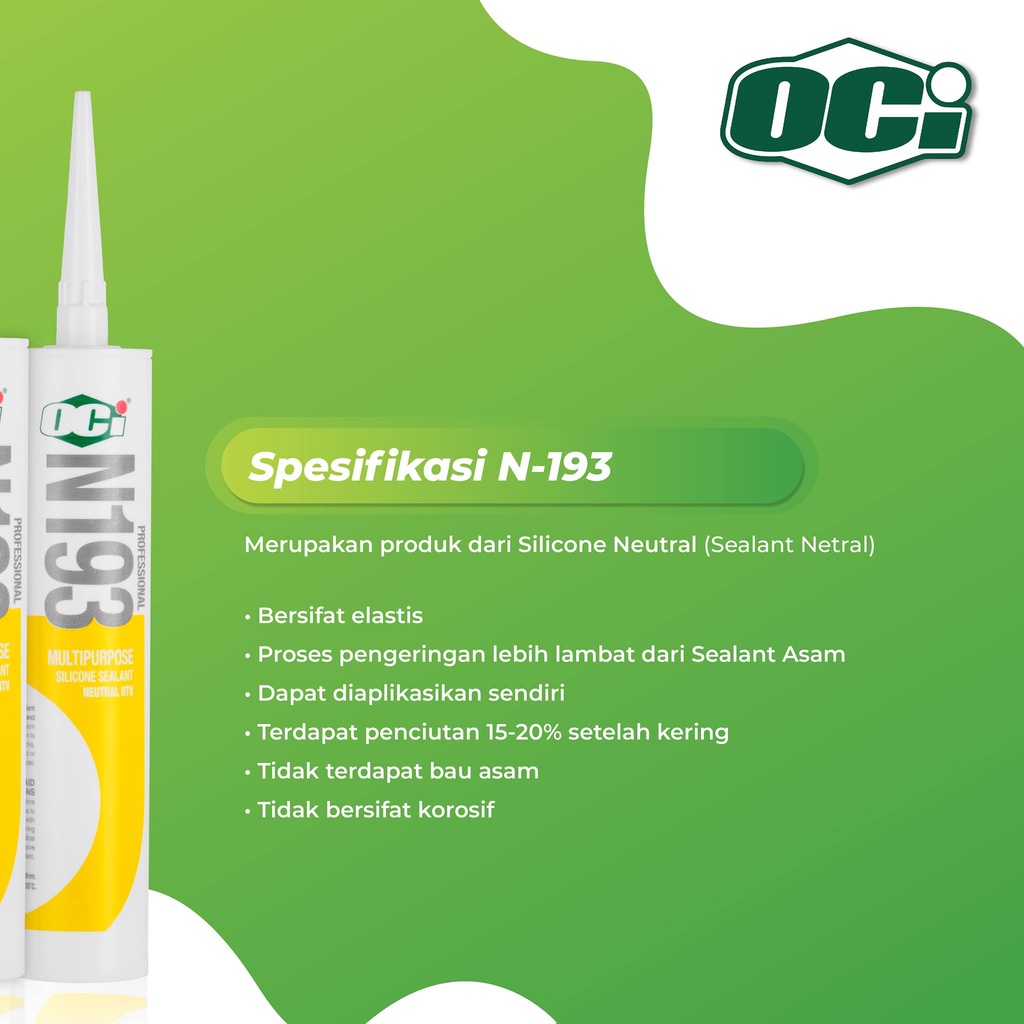 Silikon Sealant Profesional OCI N193 Neutral RTV Premium Super Elastis