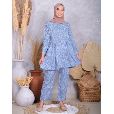 1KG MUAT 3SET | NUNA DAILY SET ONESET MOTIF BUNGA FASHION WANITA MUSLIMAH HITS SELEBGRAM