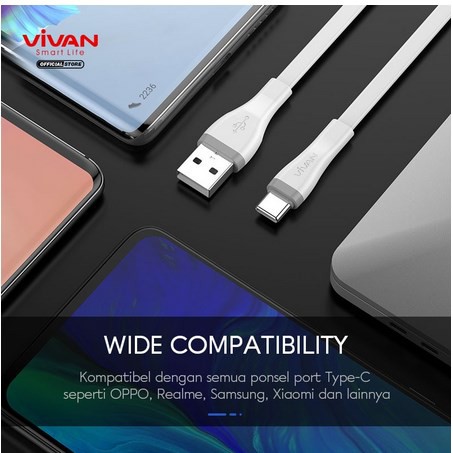 ITSTORE VIVAN Kabel Data SC30S Cable Data USB TYPE-C 30CM Fast Charging 2,4A Garansi Original Resmi