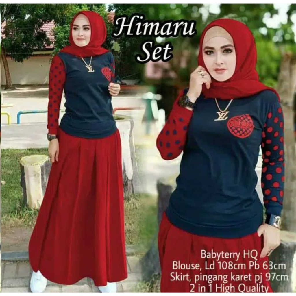 SETELAN HIMARU ROK / SET HIMARU / SET LENGAN / FASHION WANITA