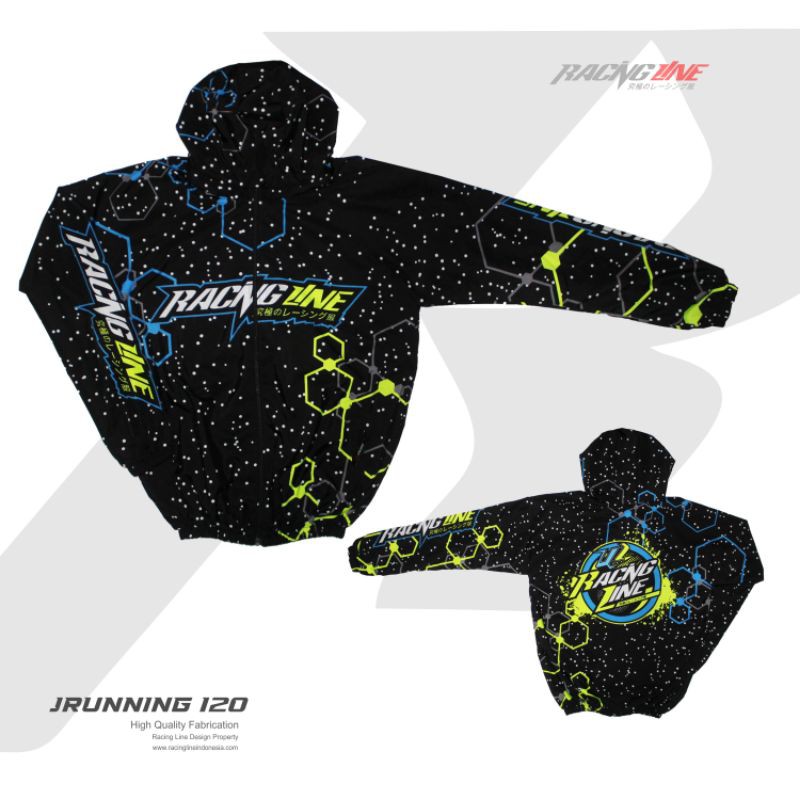 Jaket Running Racing Line - 120 "Bahan Parasut Tipis" (ORIGINAL)