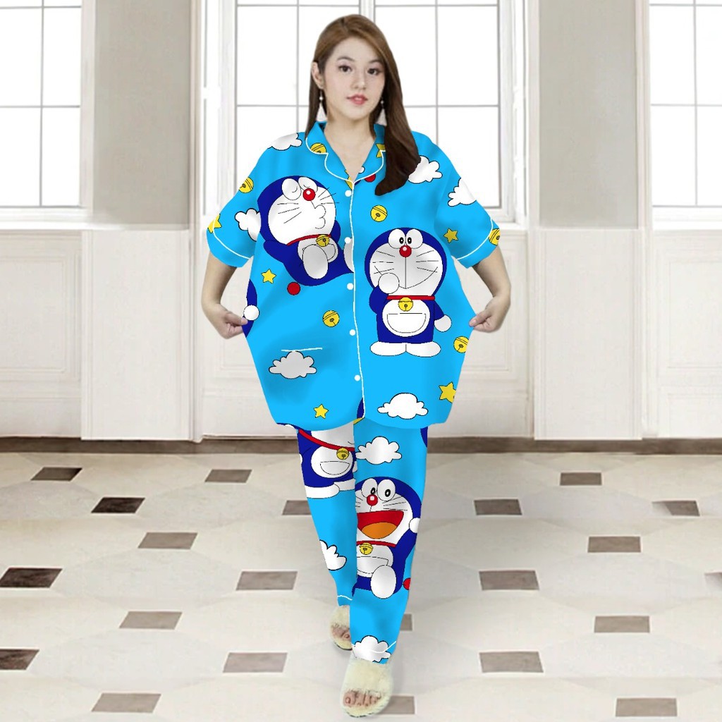 PIYAMA CP JUMBO SIZE XXL/KARAKTER/PIYAMA CPJUMBO STARMOON/BAJU TIDUR-DEMOM BIG BIRU