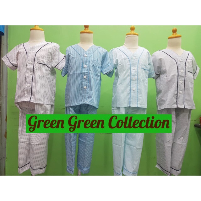 Baju tidur/piama/piyama Katun Garis-Garis anak/remaja