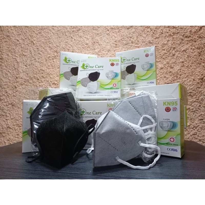 Masker KN95 Hitam Putih AbuAbu  I-care dan OneCare