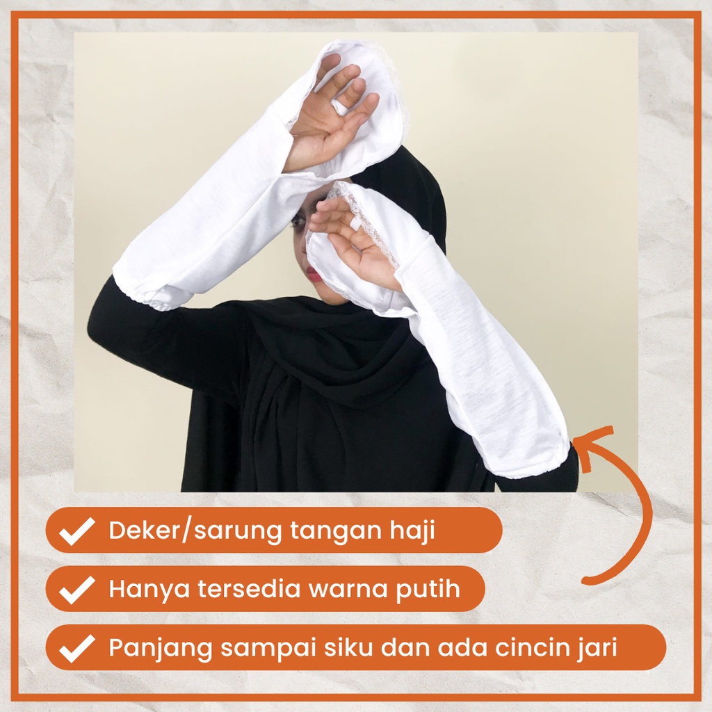 Sarung Tangan Haji / Umroh Renda Kecil Putih